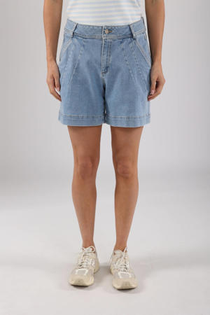 regular waist denim short light blue denim