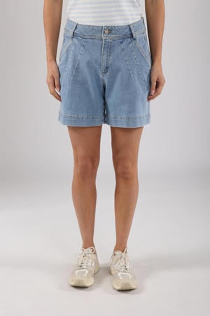 regular waist denim short light blue denim