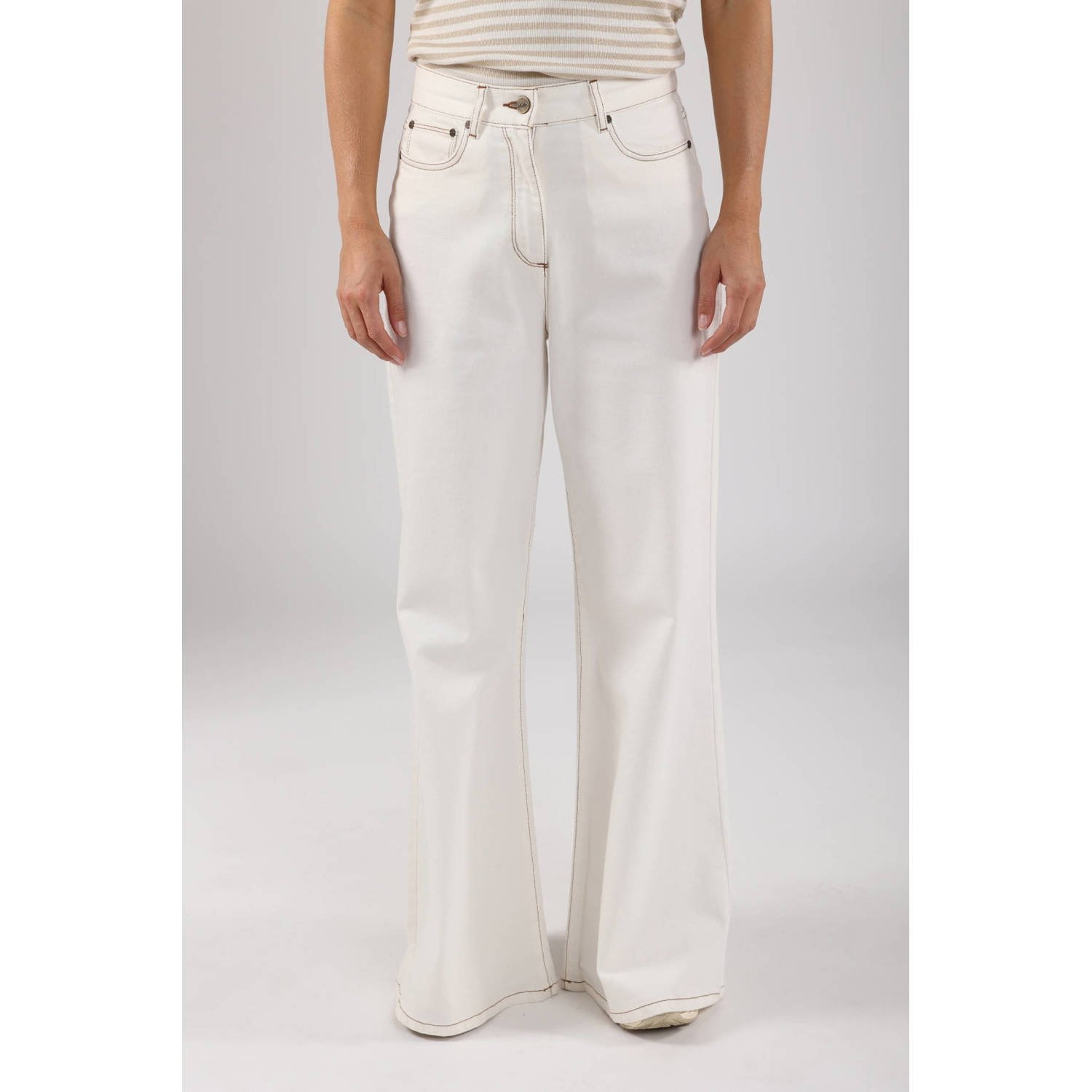 Nukus Elegante Ruby Pants voor vrouwen Beige Dames