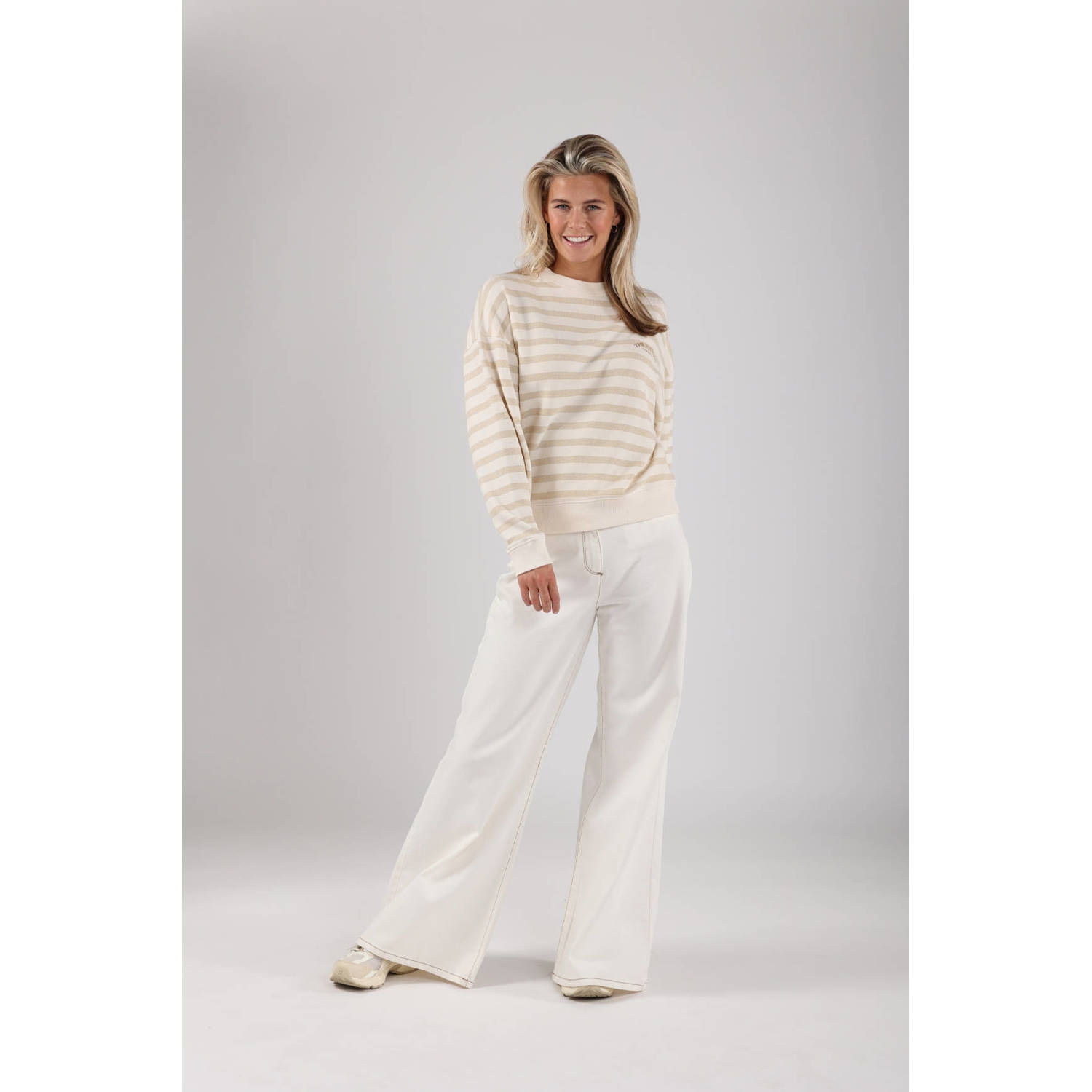 NUKUS wide leg casual broek wit