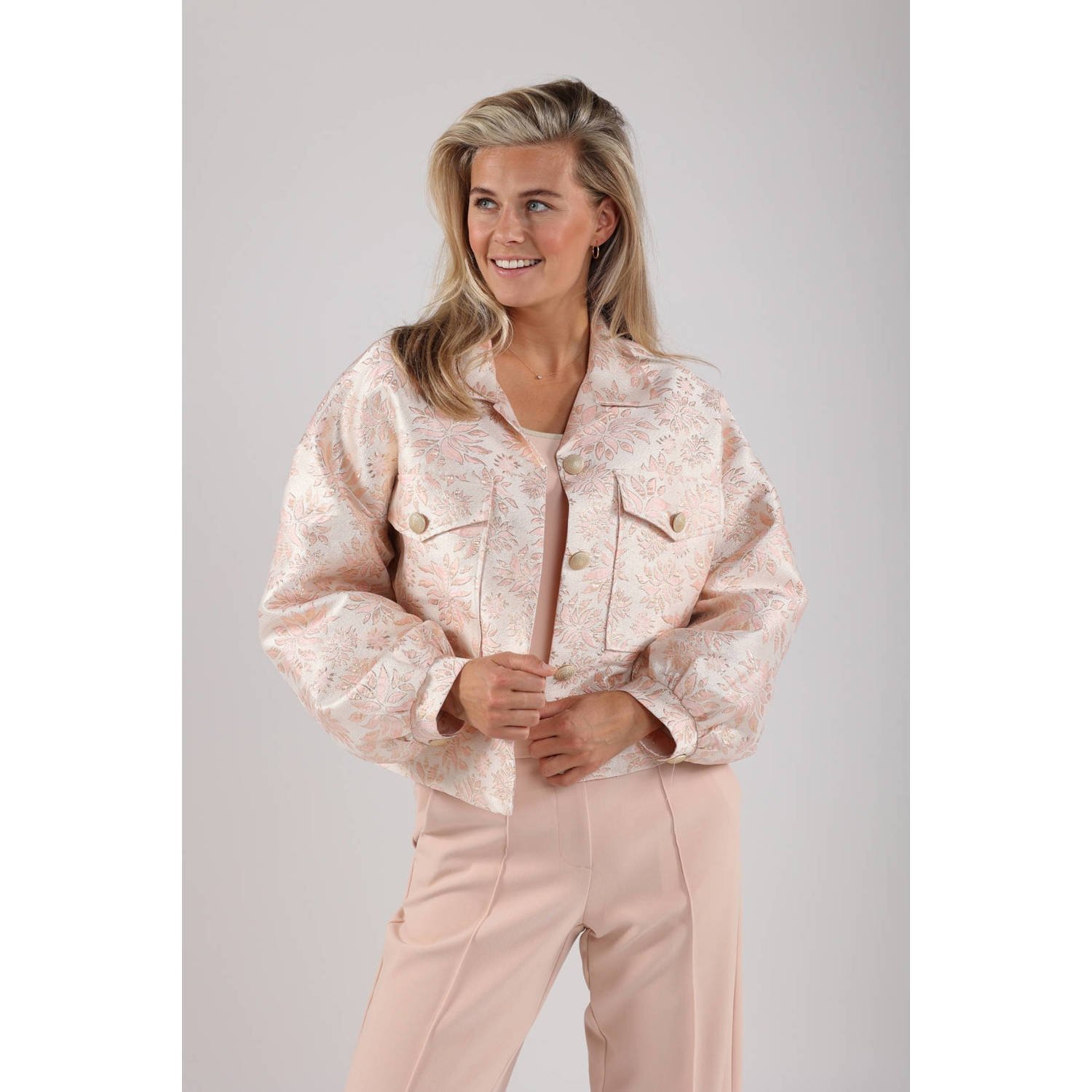 NUKUS Dames Jassen Harmony Jacket Flower Roze