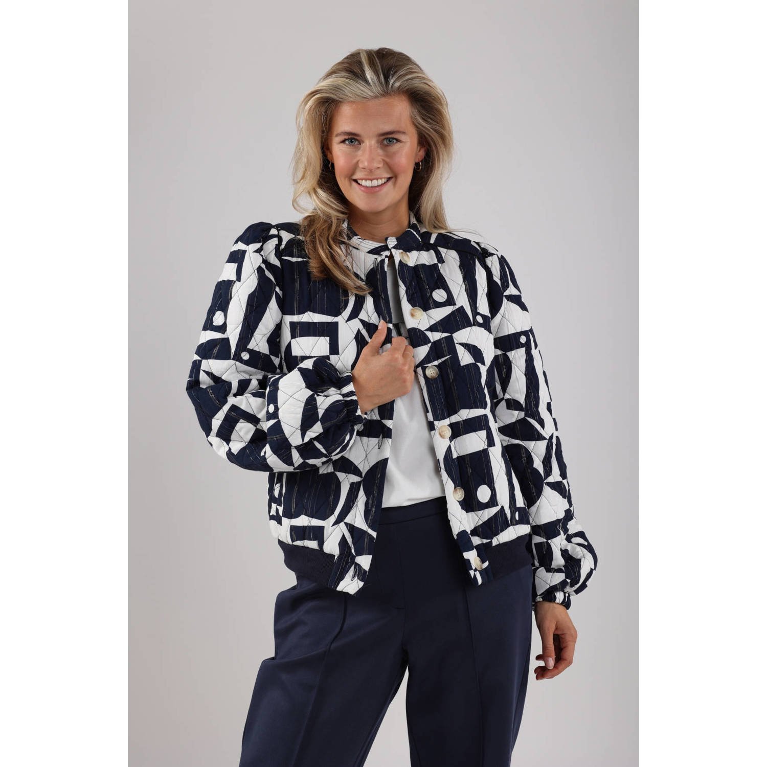 Nukus Romee Stijlvolle Jas Blue Dames