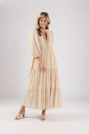 maxi jurk beige