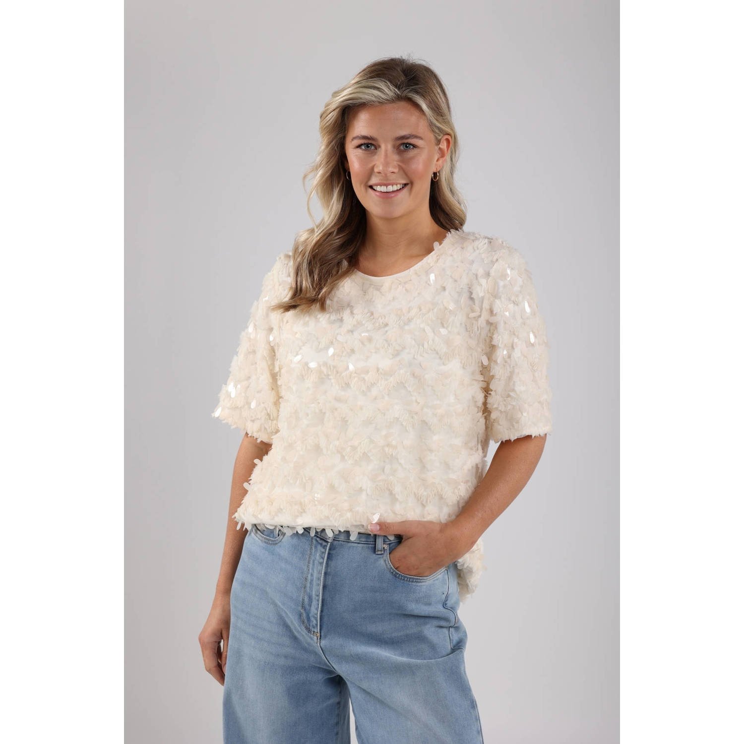NUKUS Dames Tops & T-shirts Aria Top Lace Ecru