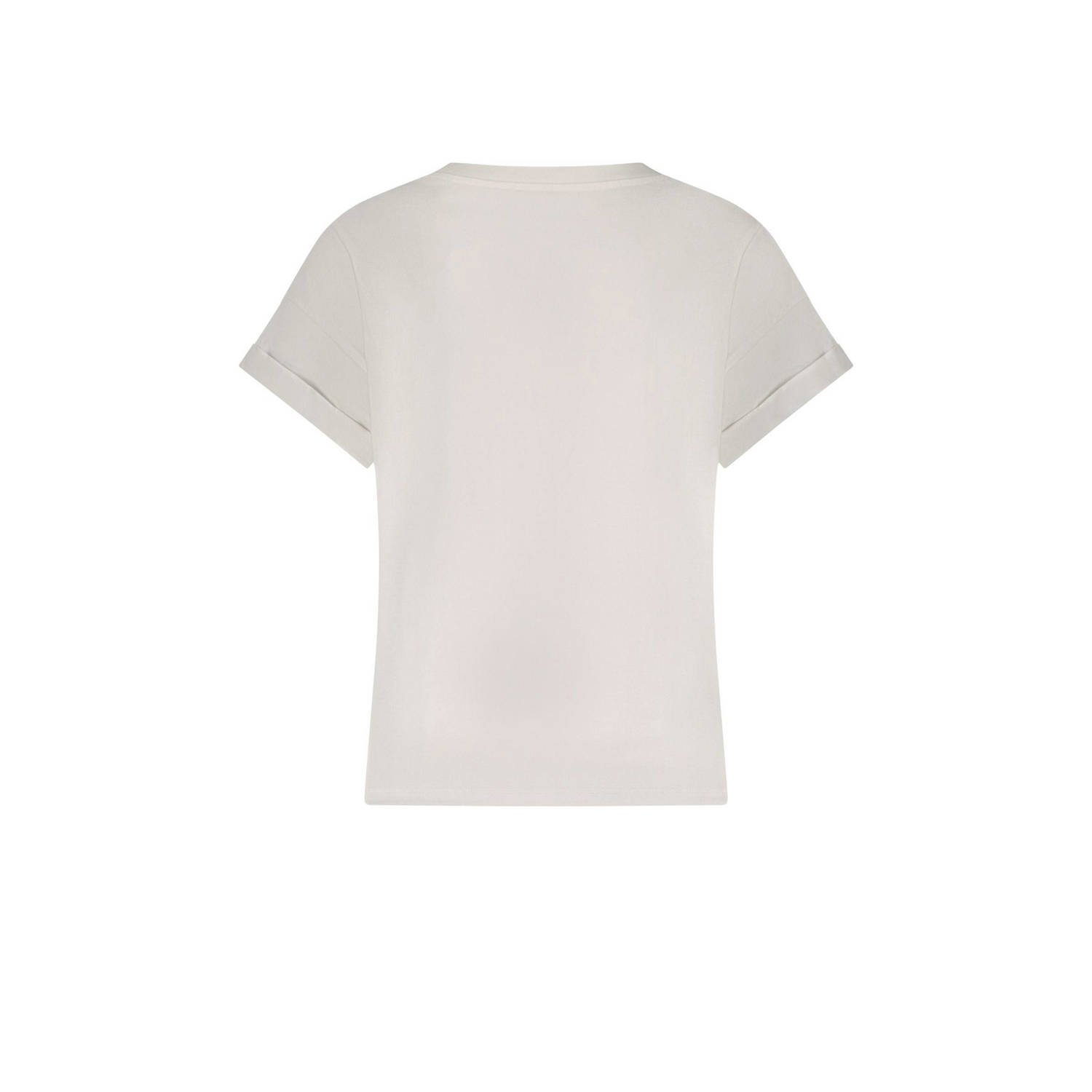 NUKUS T-shirt wit met pailletten