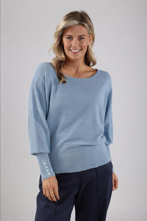 trui blauw fijn gebreid