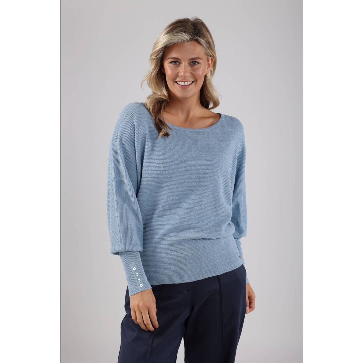 NUKUS Dames Truien & Vesten Batwing Pullover Lurex Blauw
