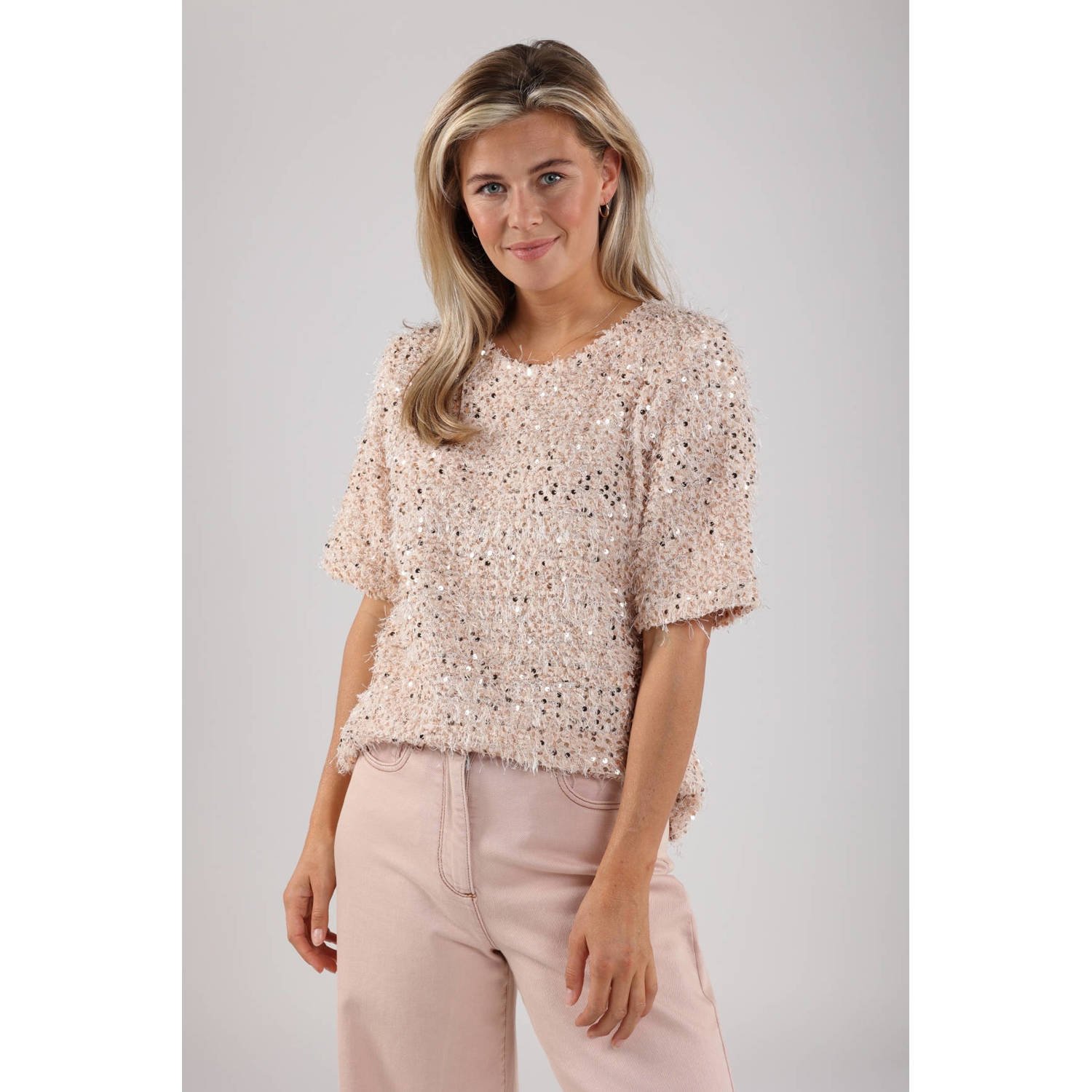 NUKUS Dames Tops & T-shirts Octavia Top Paillet Roze