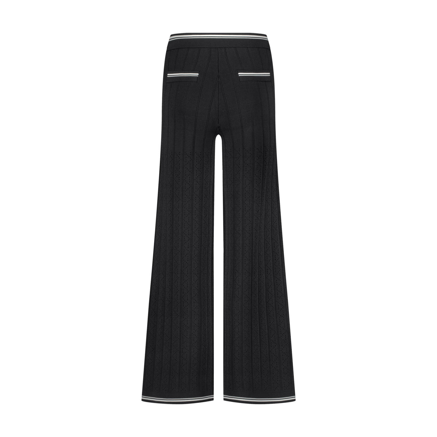 Fifth House wide leg regular waist broek zwart