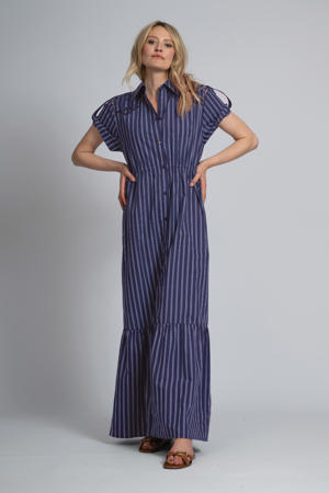 blousejurk broderie donkerblauw