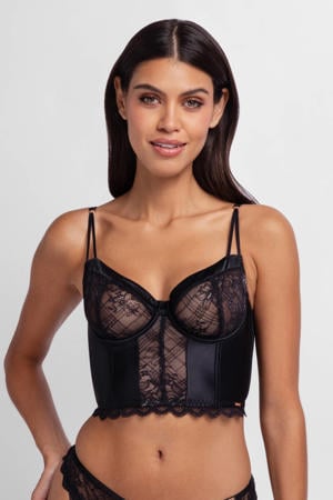niet-voorgevormde bustier Hasina met beugel zwart
