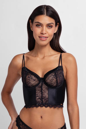 niet-voorgevormde bustier Hasina met beugel zwart