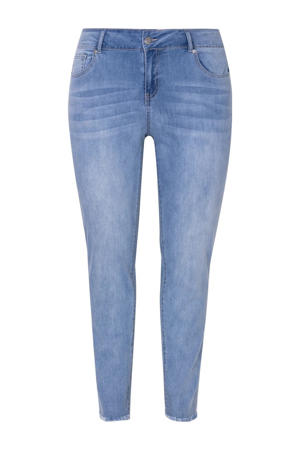 high waist skinny jeans light blue denim
