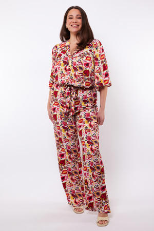 wide leg high waist broek multi