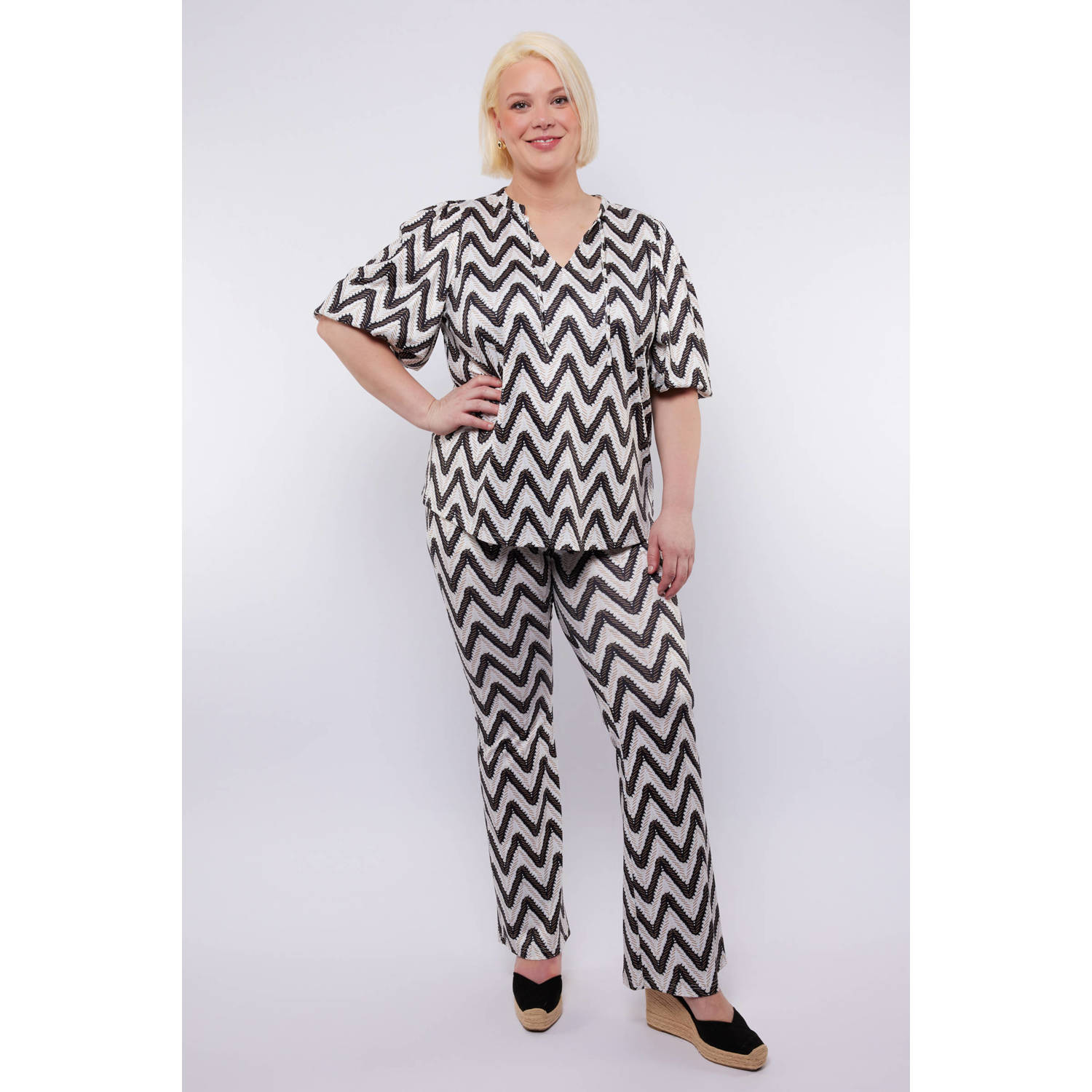 Exxcellent flared regular waist broek multi