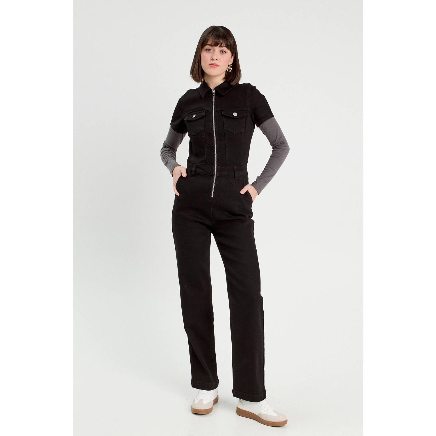 Cache denim jumpsuit black denim