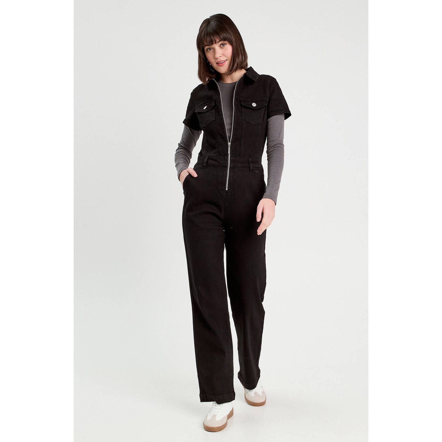 Cache denim jumpsuit black denim