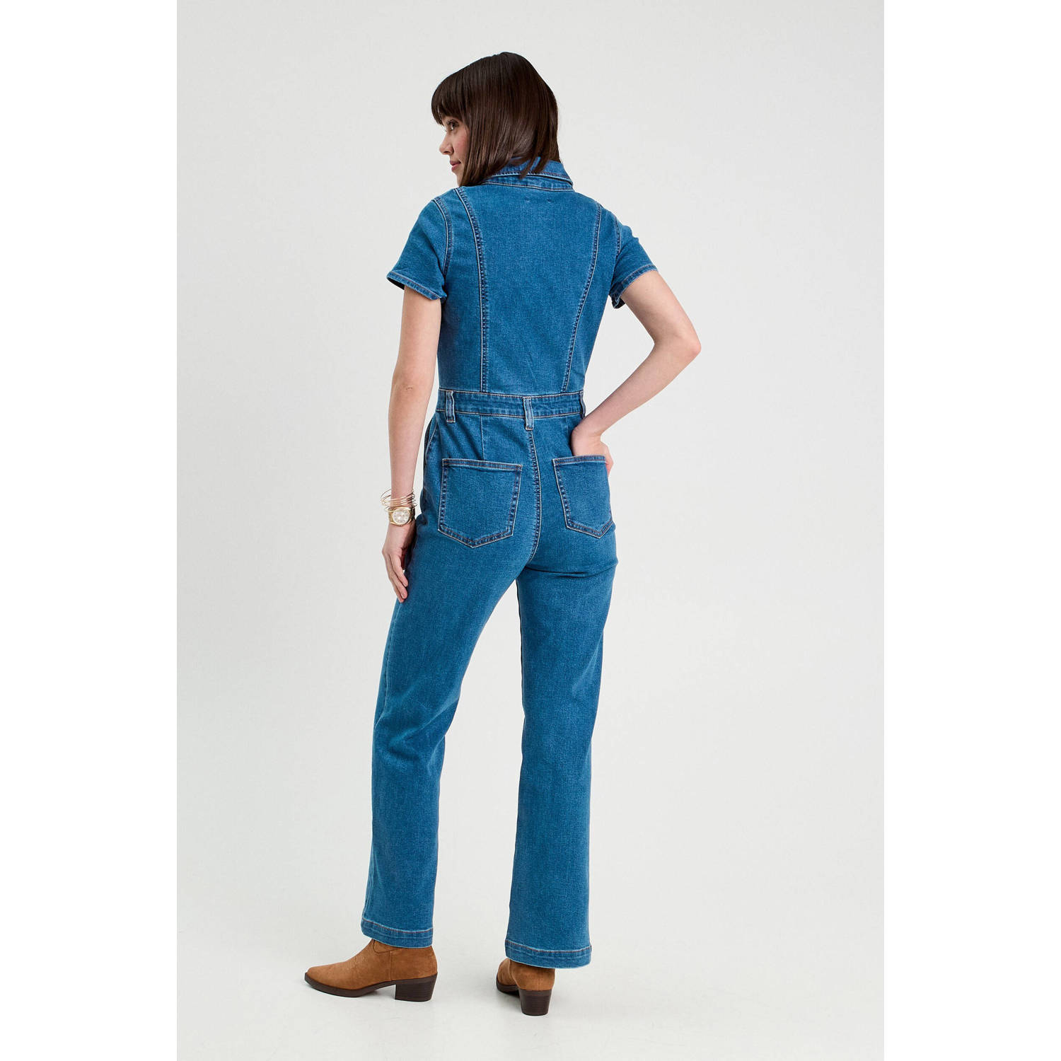 Cache denim jumpsuit medium blue denim