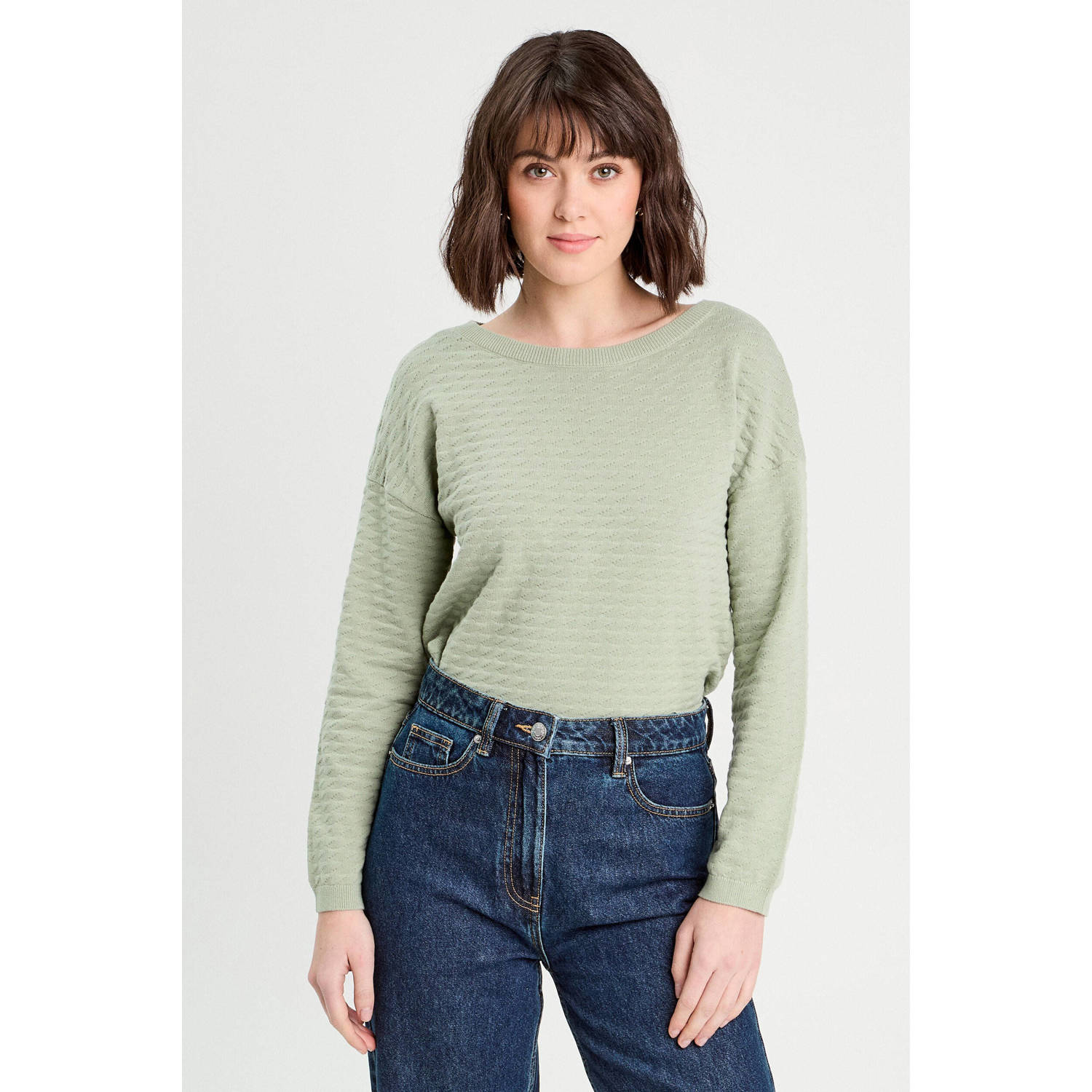 Cache pullover lichtgroen ajour