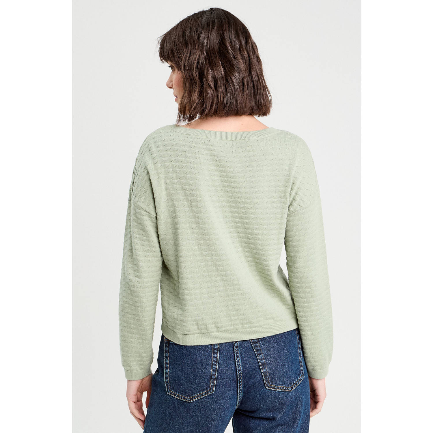 Cache pullover lichtgroen ajour