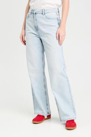 wide leg jeans light blue denim