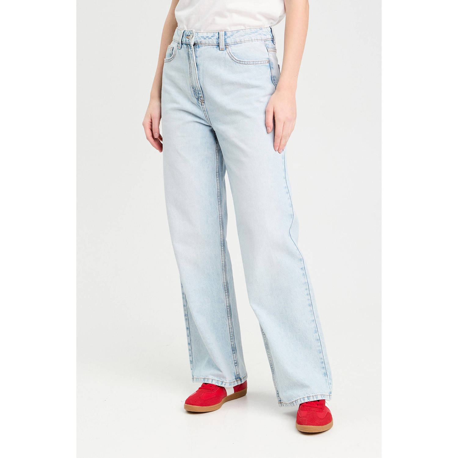 Cache wide leg jeans light blue denim