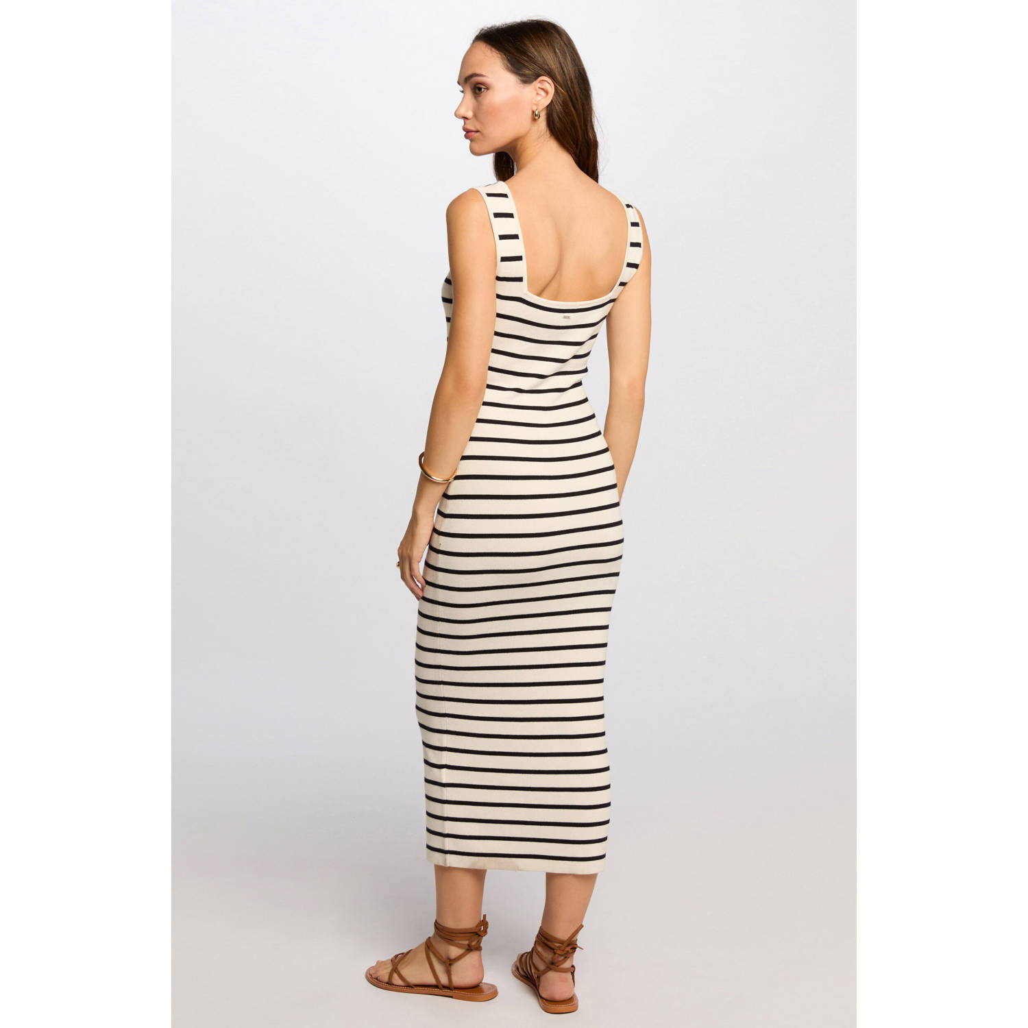 Morgan midi jurk ecru