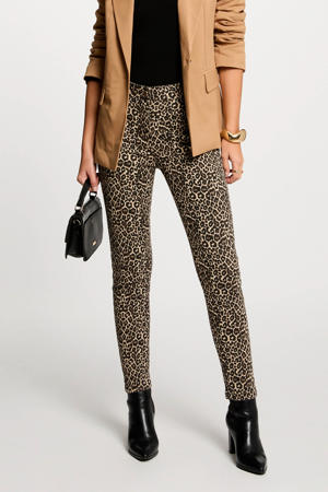 skinny regular waist broek bruin