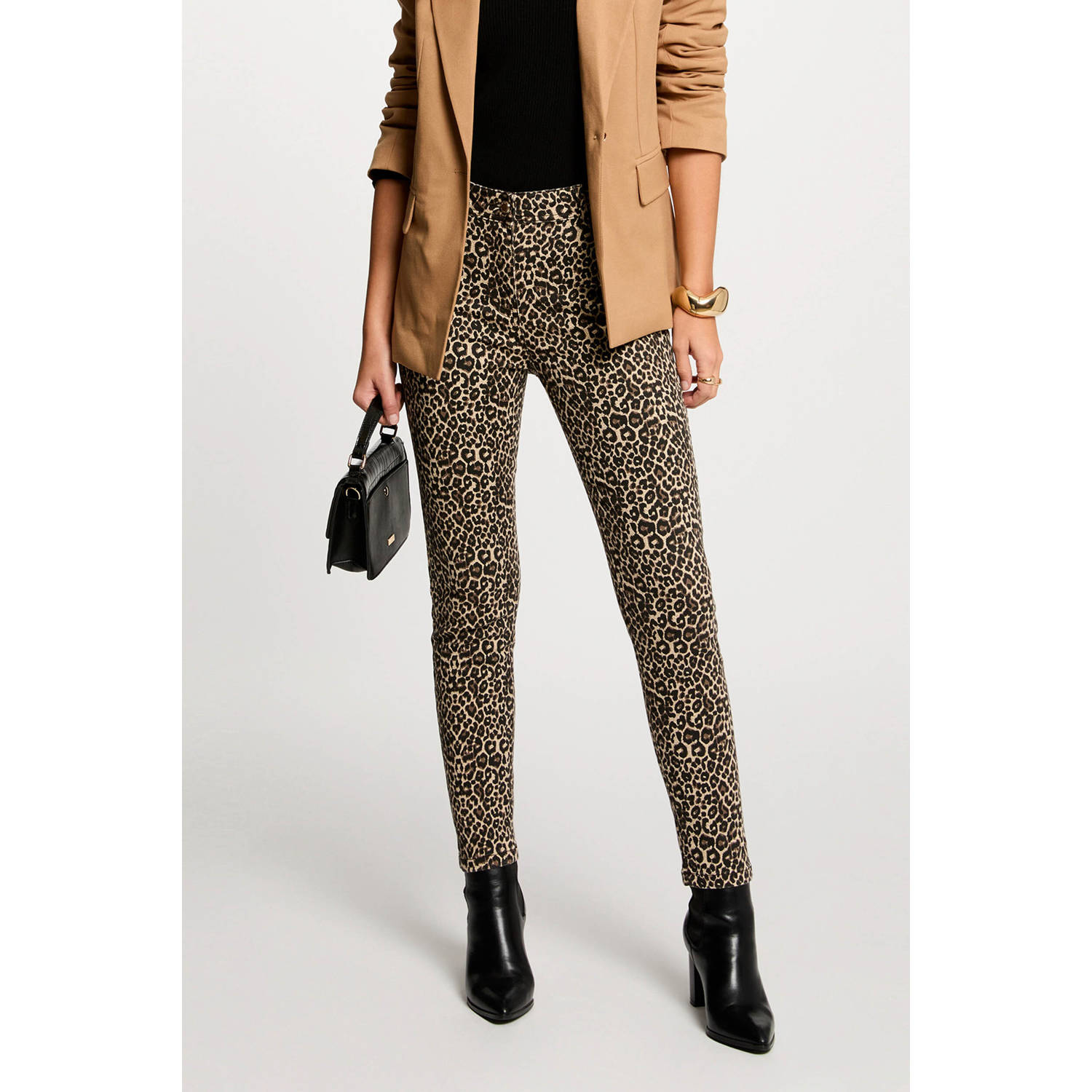 Morgan skinny regular waist broek bruin