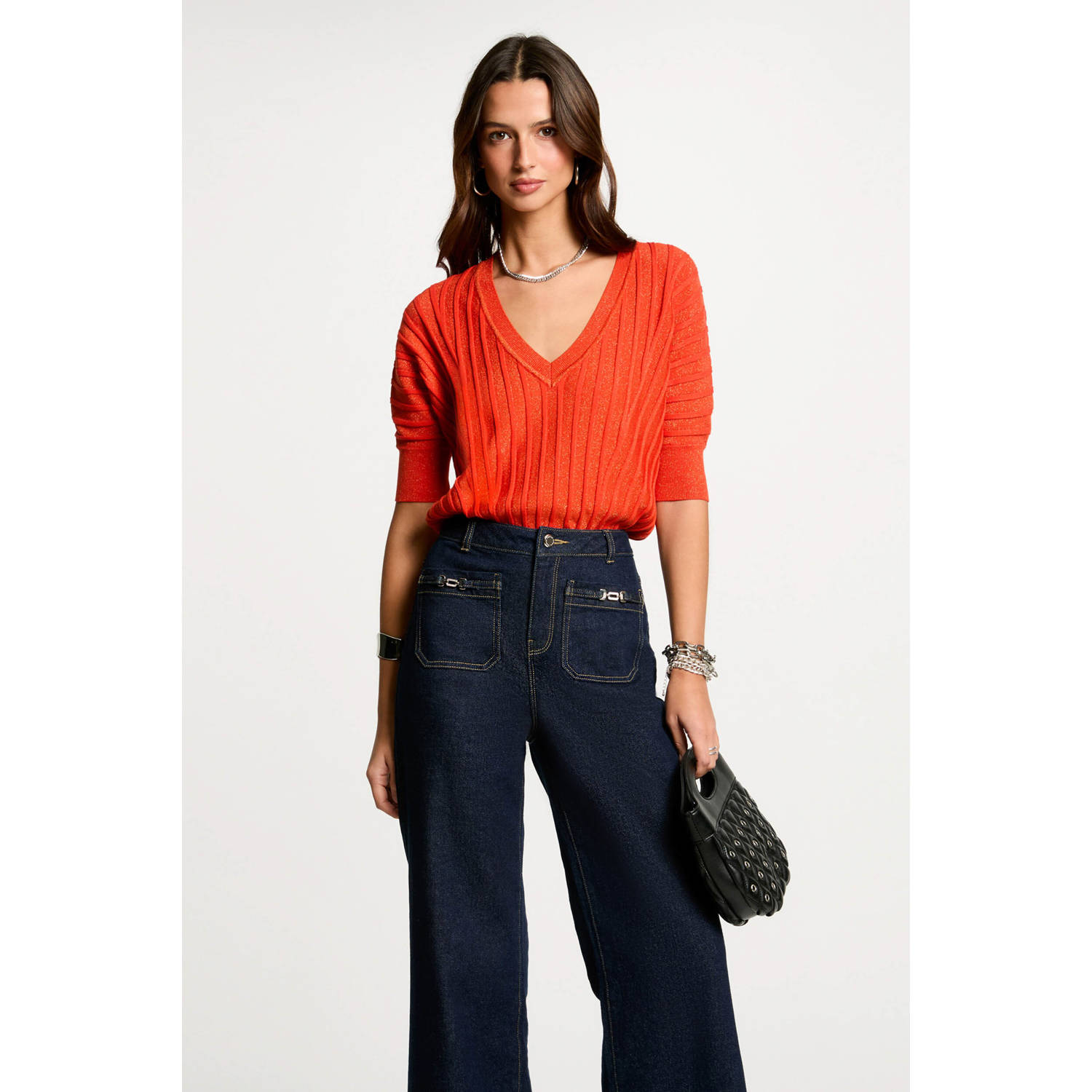 Morgan top oranje met lurex