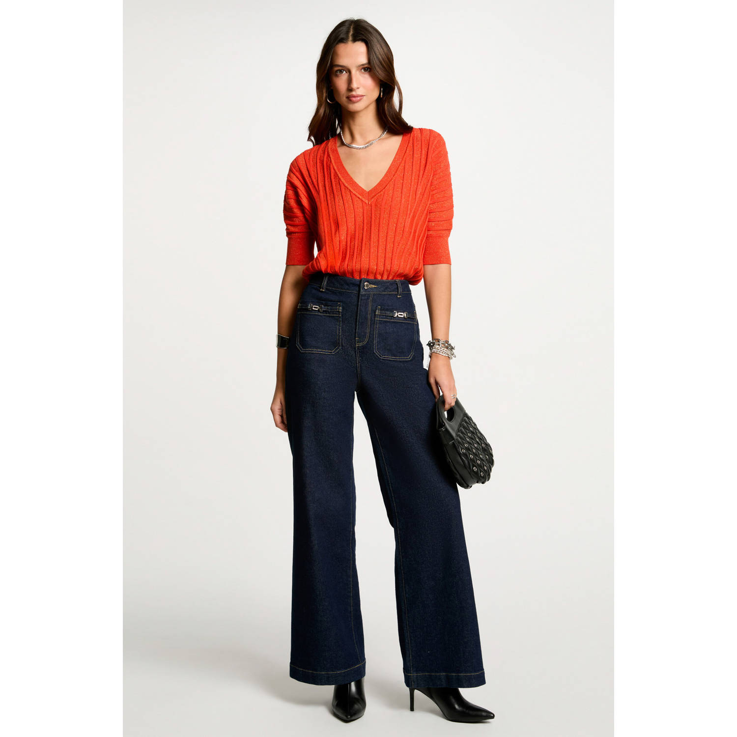 Morgan top oranje met lurex