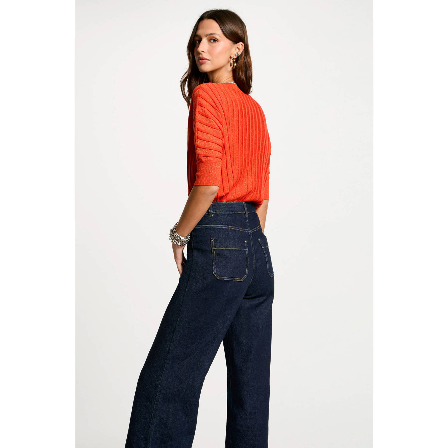 Morgan top oranje met lurex