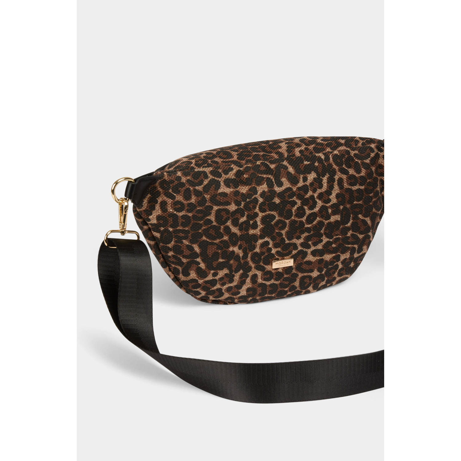Morgan crossbody tas met panterprint bruin