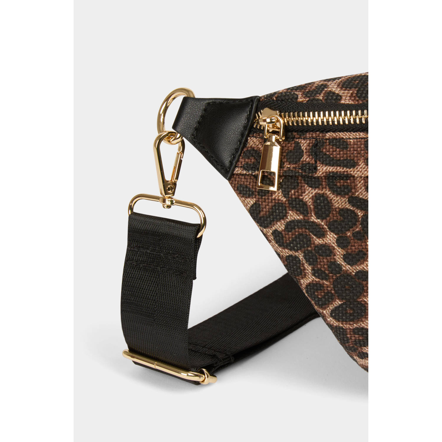 Morgan crossbody tas met panterprint bruin