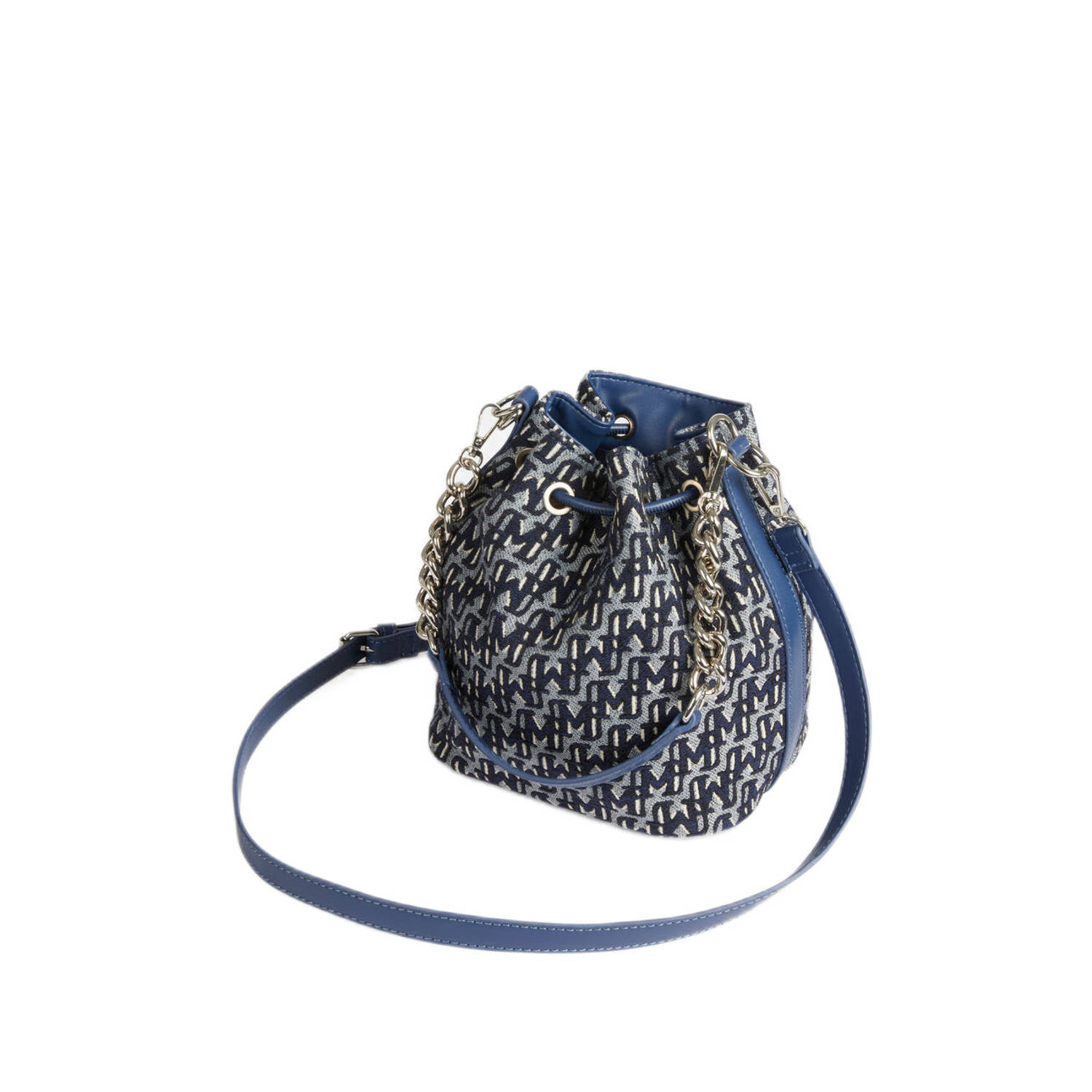 Morgan denim crossbody tas blauw