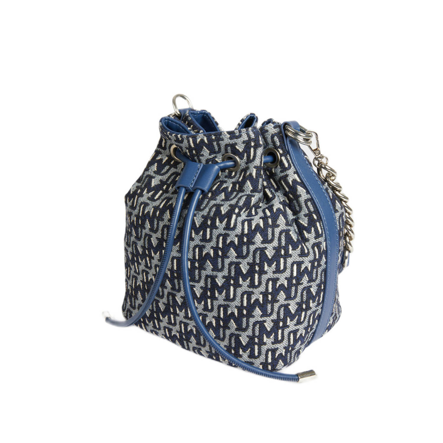 Morgan denim crossbody tas blauw