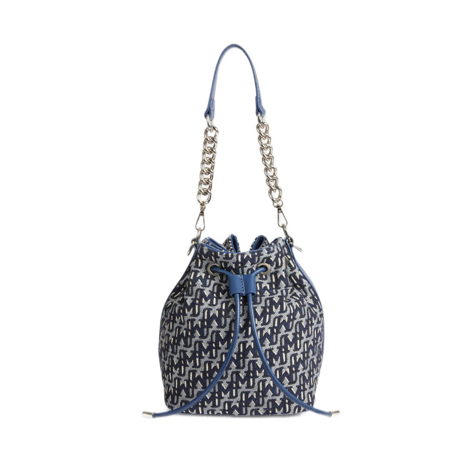 Morgan denim crossbody tas blauw