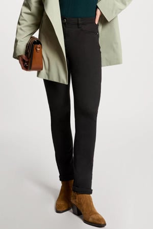 slim regular waist casual broek zwart