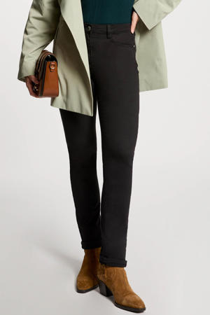 slim regular waist casual broek zwart