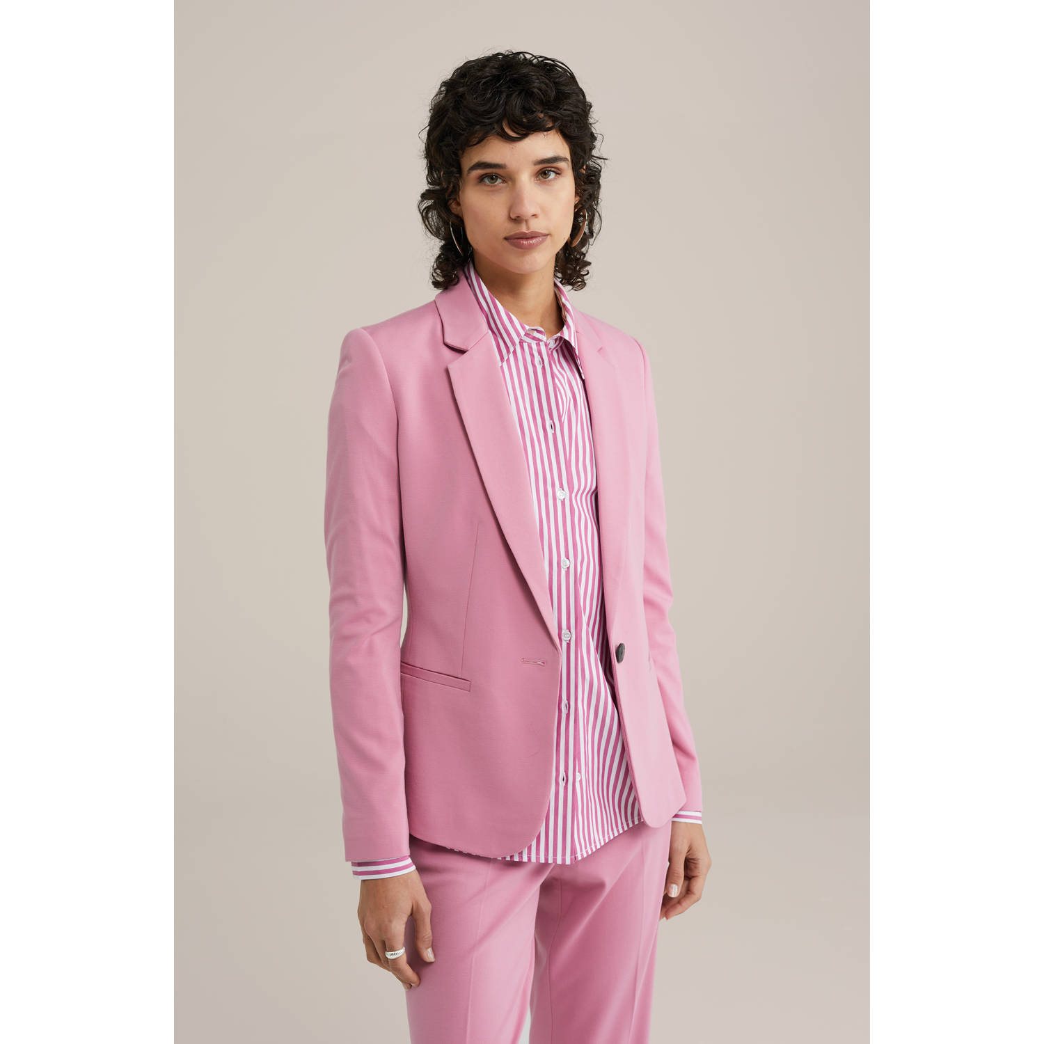 WE Fashion getailleerde blazer roze