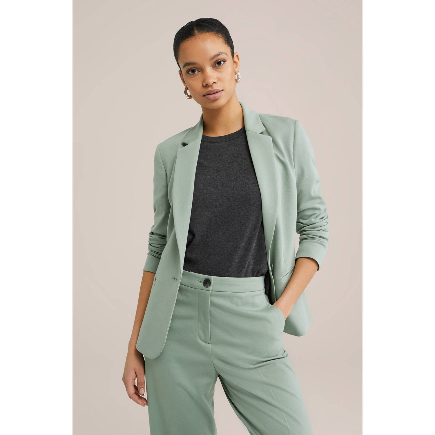 WE Fashion getailleerde blazer groen