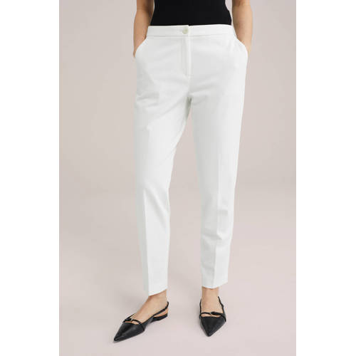 WE Fashion tapered fit pantalon wit afbeelding
