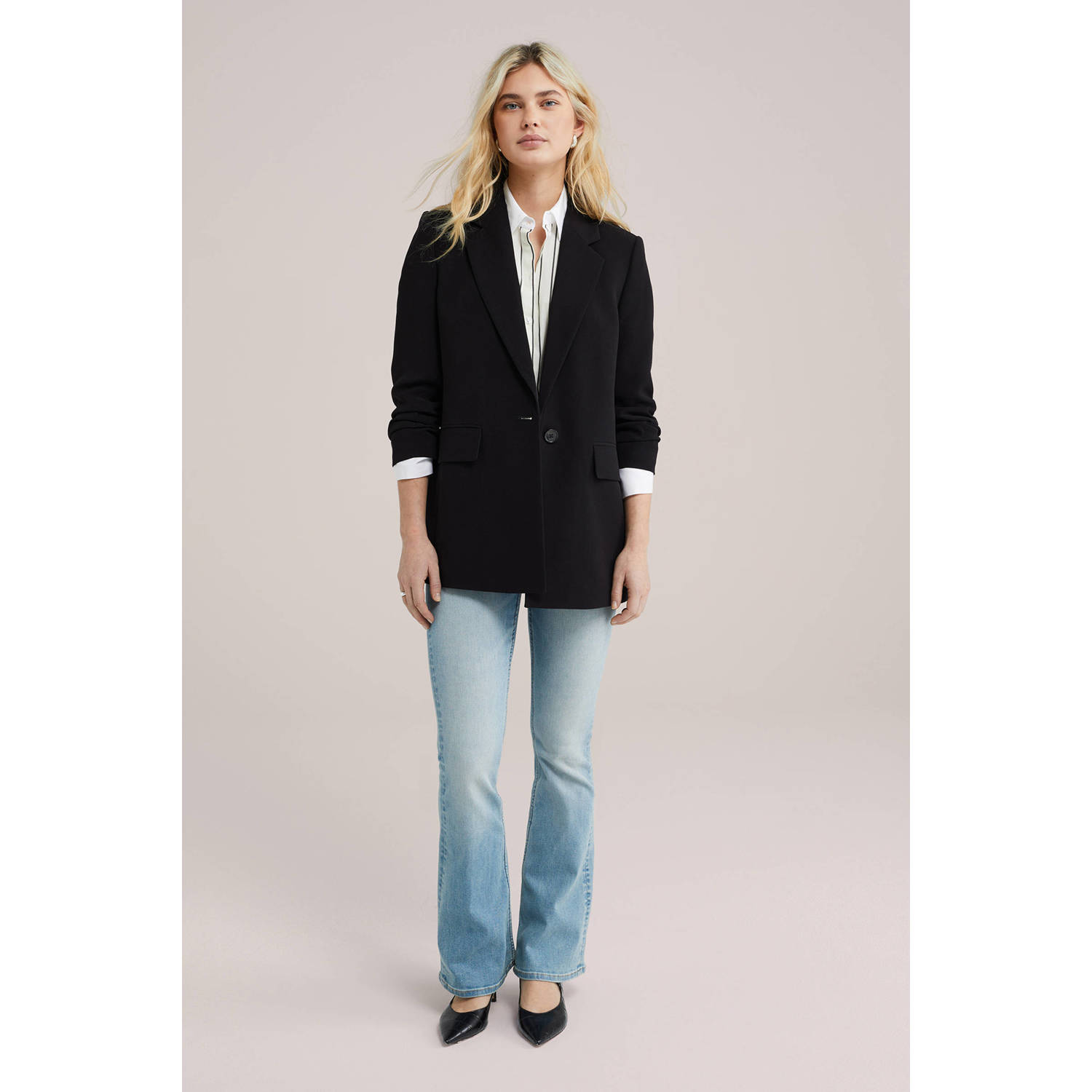 WE Fashion regular blazer zwart