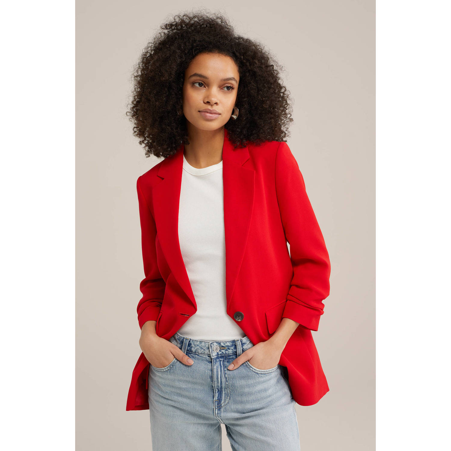 WE Fashion regular blazer rood