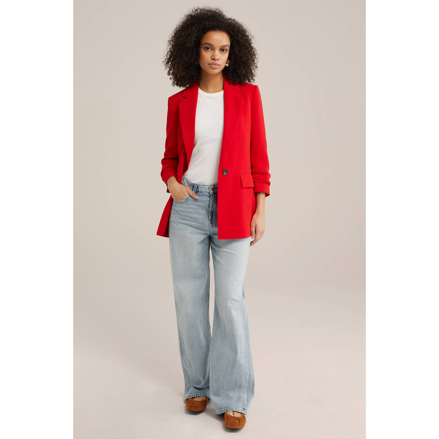 WE Fashion regular blazer rood