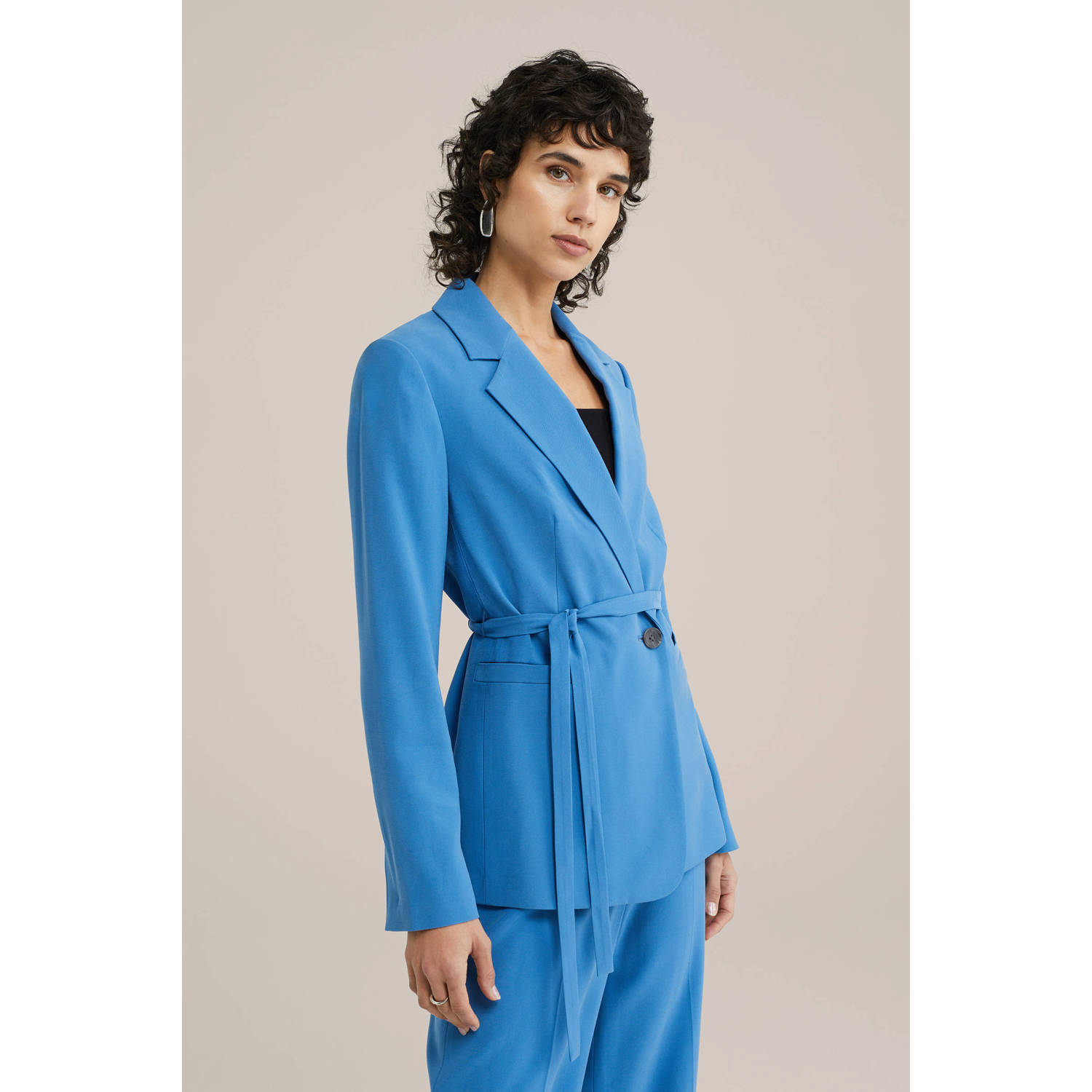 WE Fashion regular blazer blauw