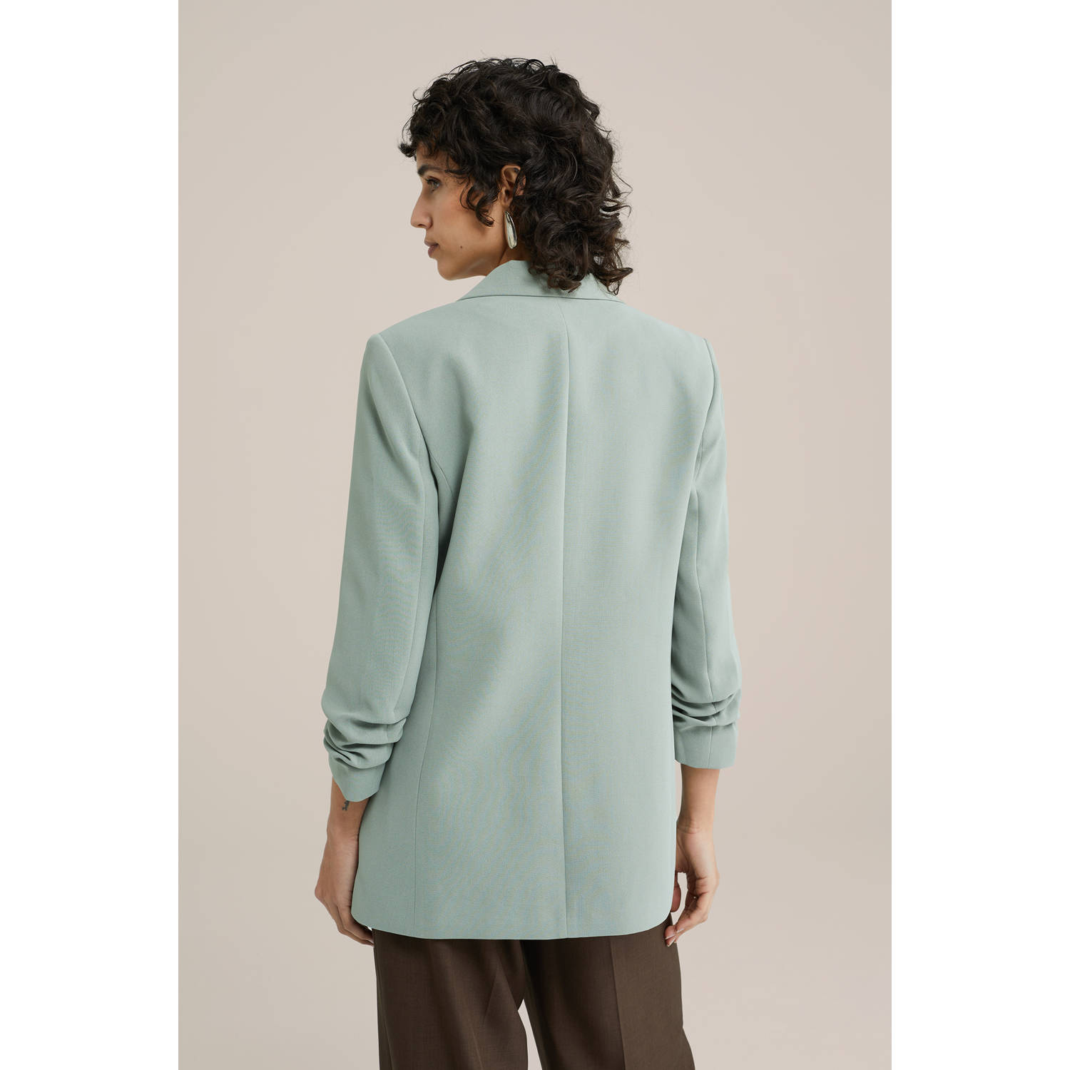 WE Fashion regular blazer mintgroen