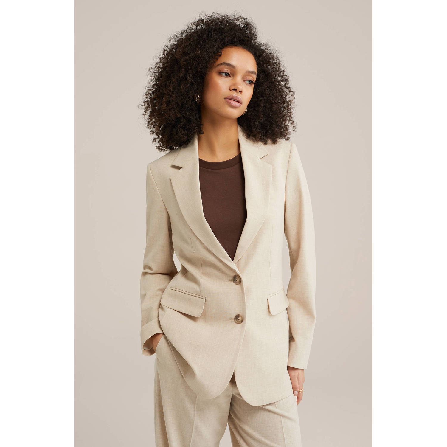 WE Fashion regular blazer beige