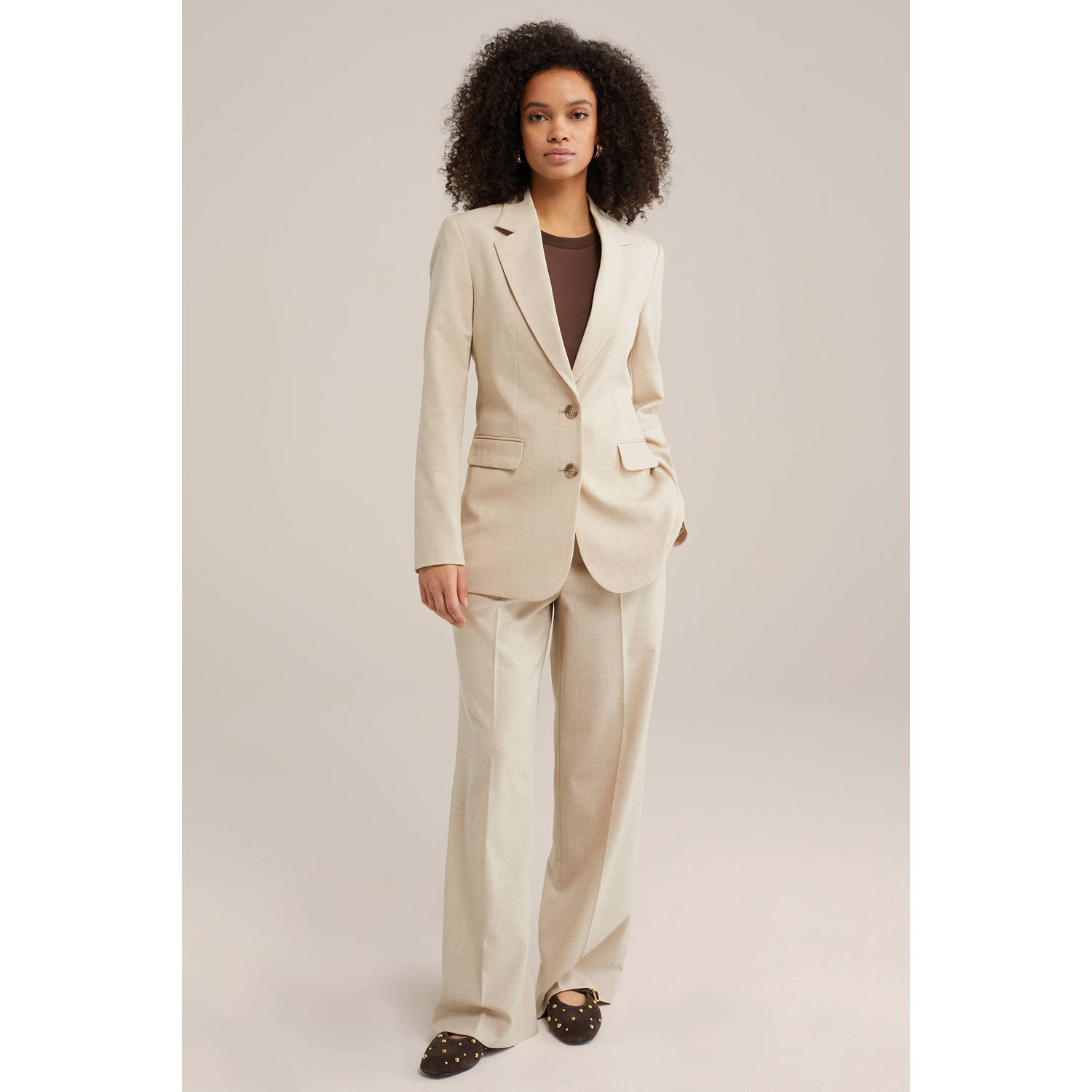 WE Fashion regular blazer beige