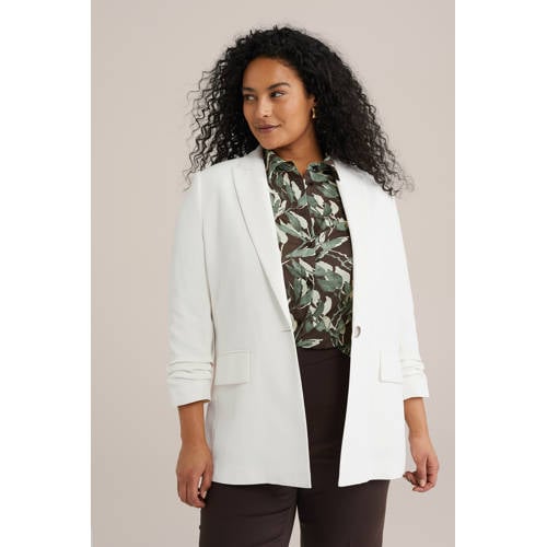 WE Fashion Curve regular blazer wit afbeelding